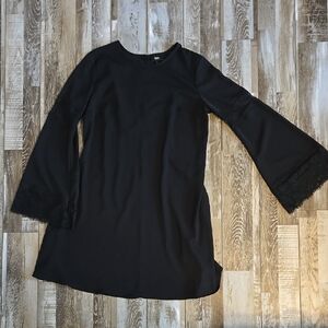 Chic Black Bell Sleeve Dress